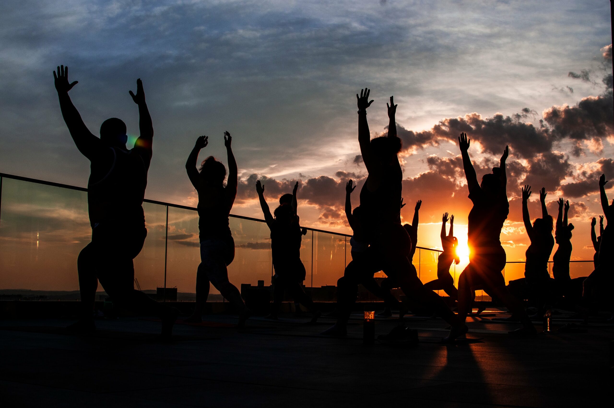 yoga at sunset
